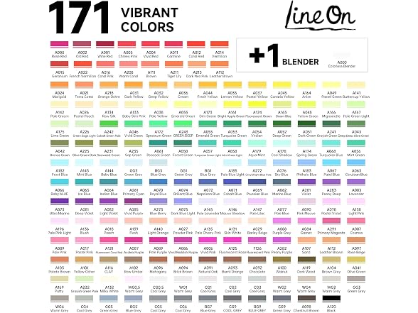 Lineon 172-Color Alcohol Art Markers