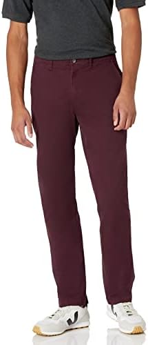 Amazon Essentials Men's Athletic-Fit Casual Stretch Chino Pant, Burgundy, 31W x 34L