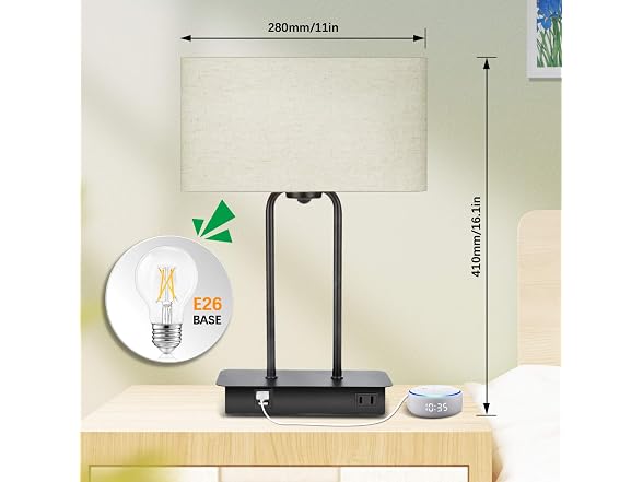BesLowe 3-Way Dimmable Touch Control Table Lamp