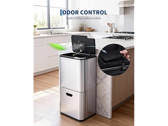 MOVECOM 16 Gal Pull-Out Compost Bin Silv