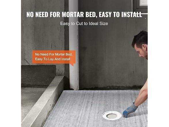 Shower Curb Kit, 72"x72" Shower Pan Kit with
