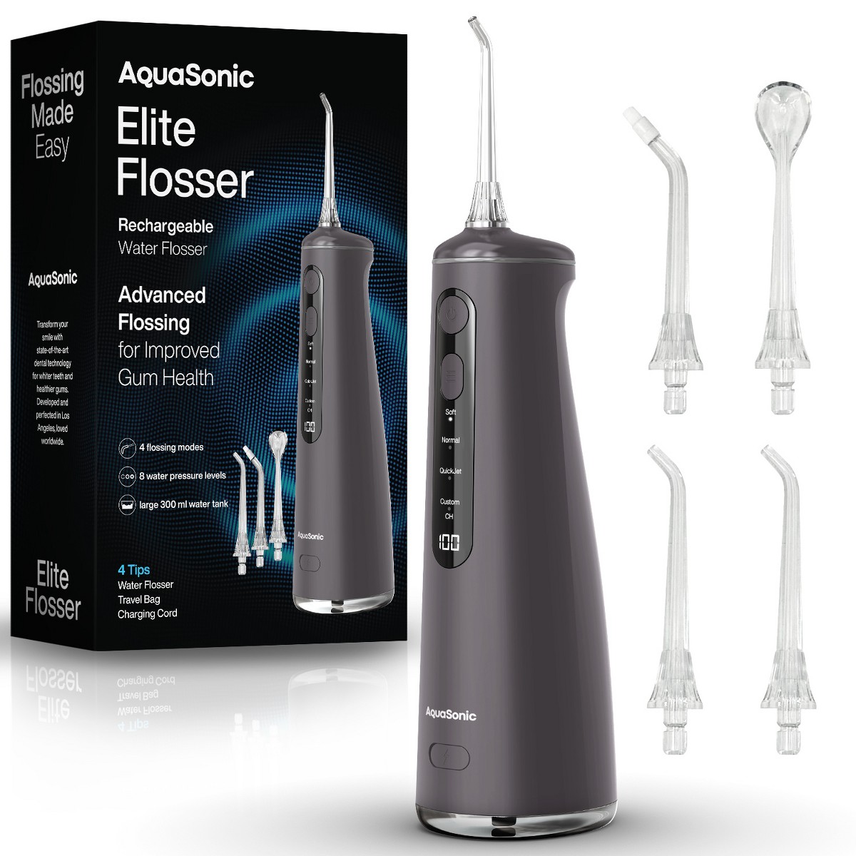 AquaSonic Elite Water Flosser Charcoal - Gallery 2