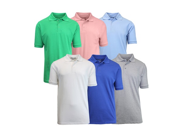 GBH Men's Pique Polos 6-Pack