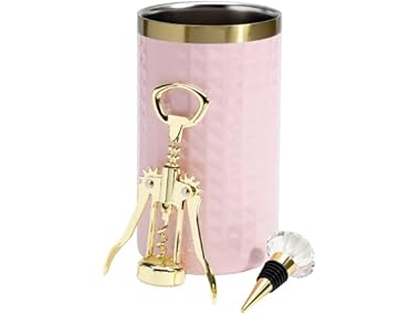 $12.99, Was $29.15, 55% Off! Paris Hilton Wine Chiller 3-Pc Pink dealfomo