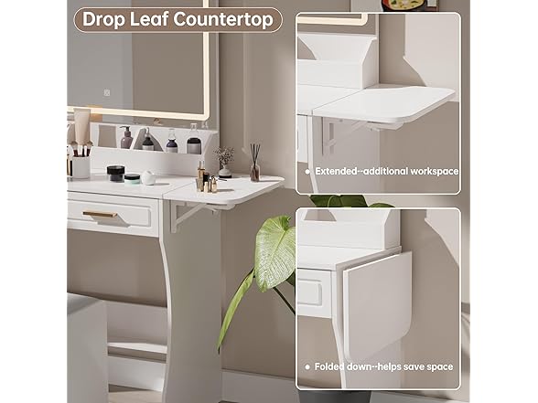 Homesflex Modern White Makeup Vanity Desk