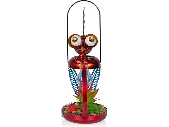 Alpine Corp Solar Rooster LED16in Red