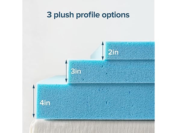 ZINUS 2" Green Tea Cooling Gel Memory Foam Mattress Topper