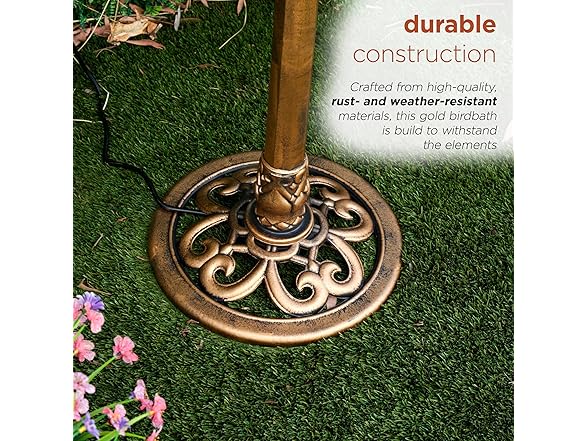 40" Tiered Pedestal Fish Fountain Birdbath