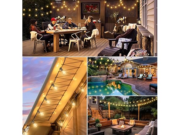 Bosceos 100FT Outdoor G40 String Lights