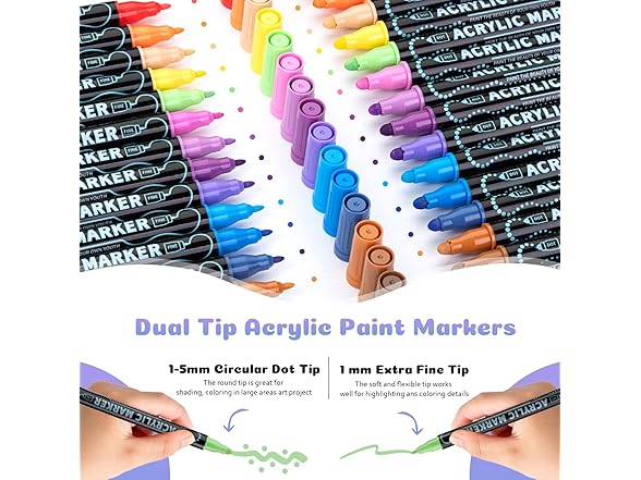 Mzh Art Dual Tip Acrylic Paint Pens
