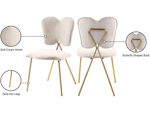 2Pk Angel Velvet Dining Chair