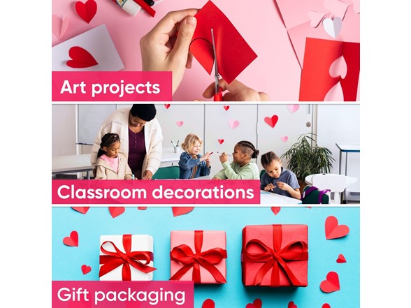 Kraft Paper Rolls Set - Red, Pink, White