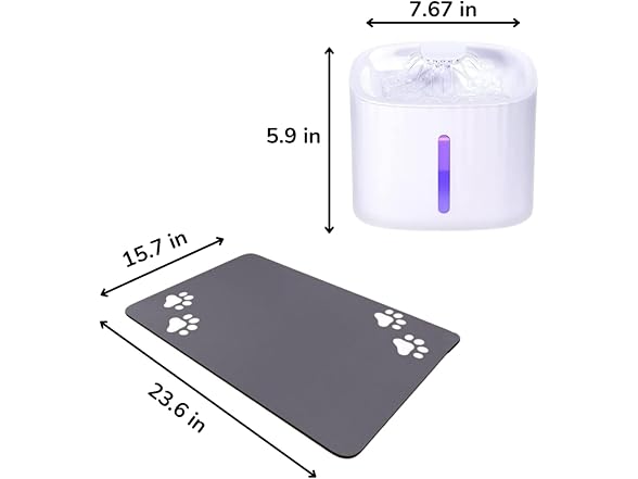 DESSEI Quiet Cat Water Fountain with 4 filters