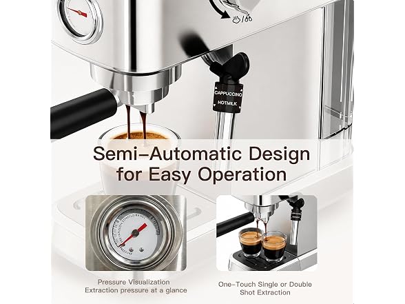 MEGAWISE 20-Bar Espresso Machine, Milk Frother