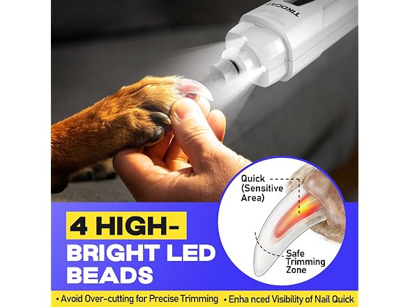 TIKOCAT Powerful Quiet Dog Nail Grinder