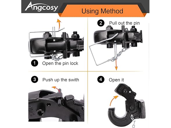 ANGCOSY 30-Ton Pintle Hook Trailer Hitches lbs