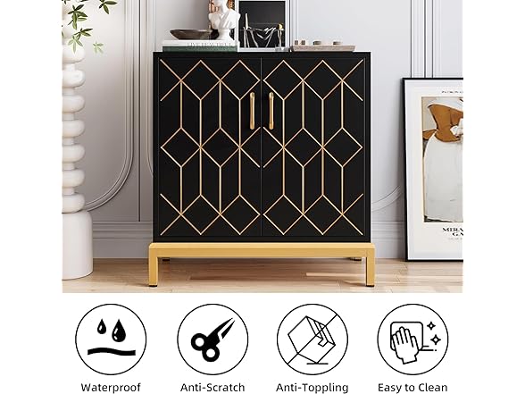 GAOMON Storage Cabinet, Black