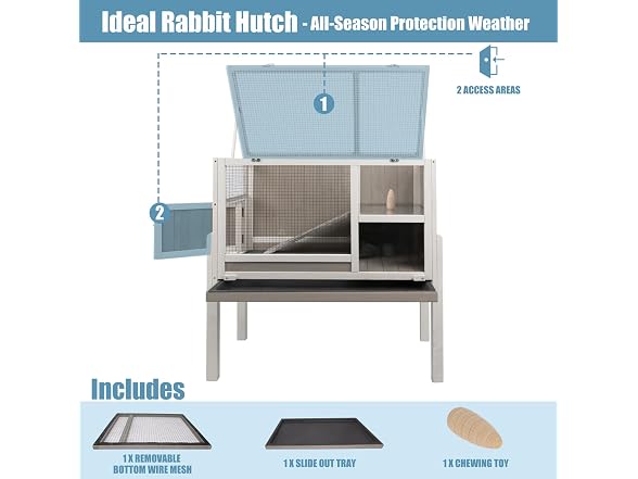 Gowoodhut Elevated Guinea Pig Cage with Detach Legs