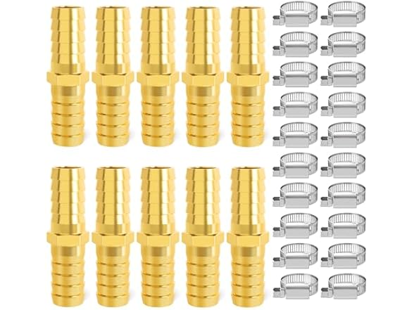 TAISHER 2 Pieces Brass Hose Barb Reducer