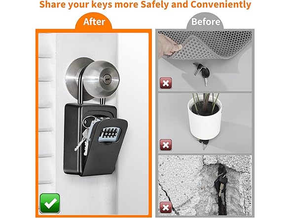 Fayleeko Wall Mounted, Portable Lock Box