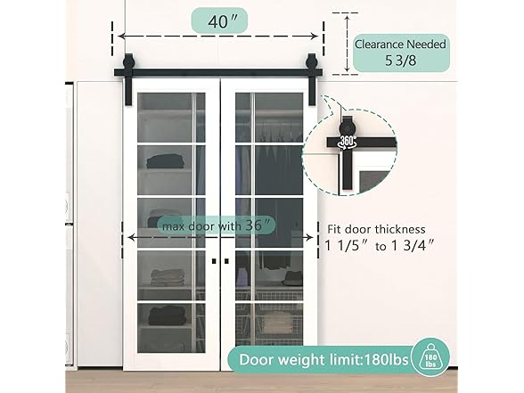 Arti-Life 40" Bifold Sliding Barn Door