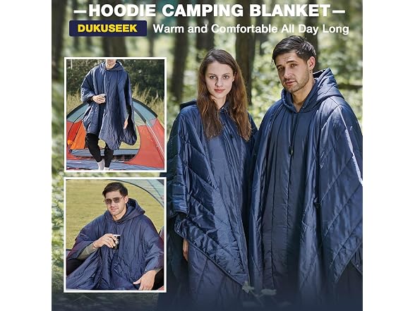DUKUSEEK Waterproof Stadium Blanket Blue