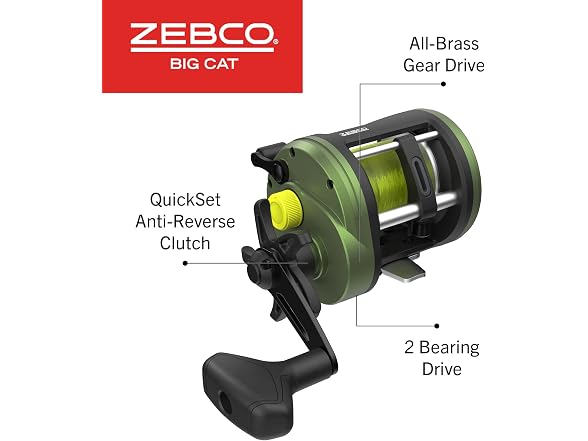 Zebco Big Cat Conventional Reel and Fishing Rod Combo