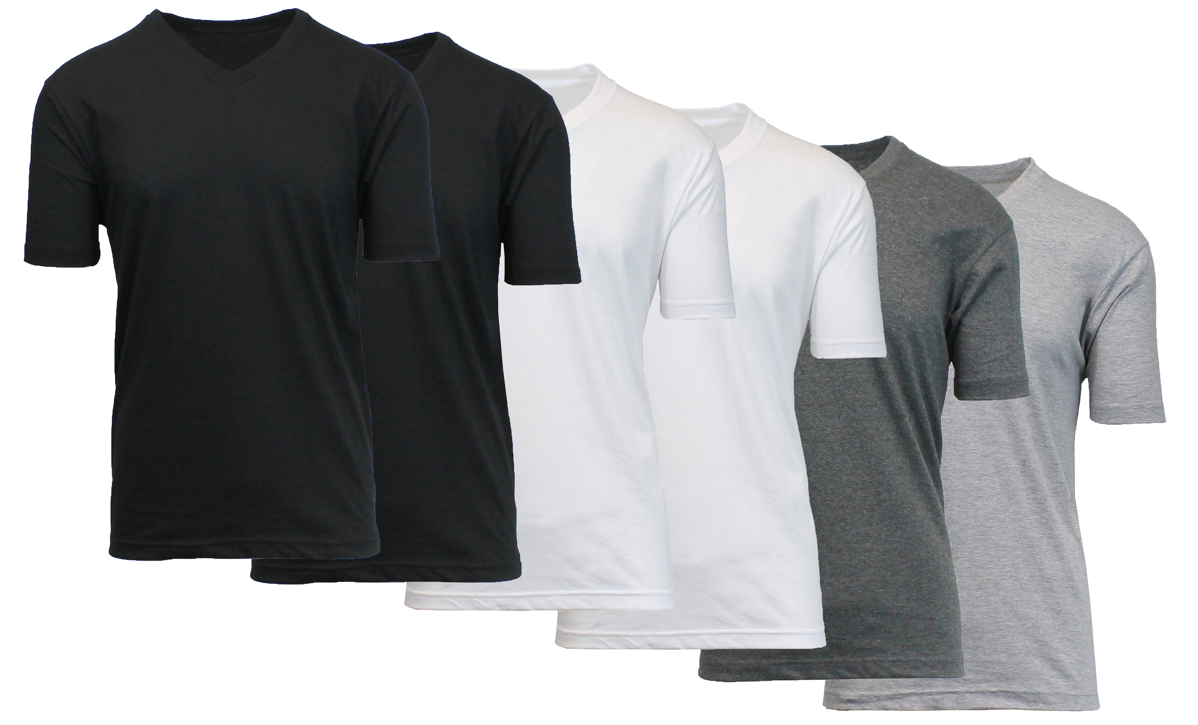 (6 Pack) Men's S/S V-Neck Classic Tee - Gallery 9