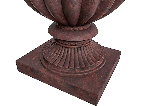 LeisureMod Lotus Stone Planter Burgundy
