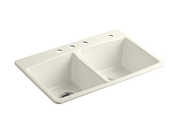 KOHLER K-5846-4-7 Brookfield Top-Mount Double-Equal Bowl Sink