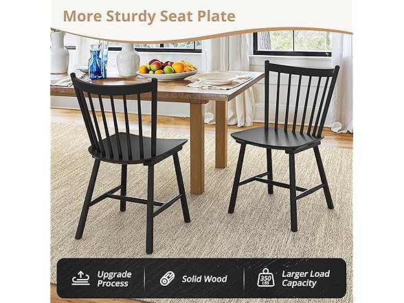 Set of 6 Black Dining Chairs