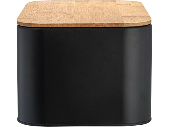 Bloomingville Metal "bread" Bin with Bamboo Lid, Black