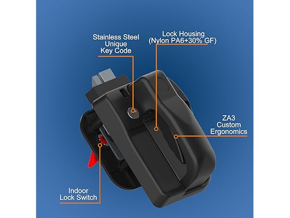 RV MASTER RV Master- Black RV Door Lock Replaceme