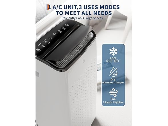 GarveeTech 14,000 BTU Portable Air Conditioner, Black Top