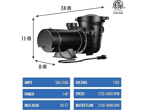 Blue Wave NE6183 Tidal Wave 2-Speed Replacement Pump