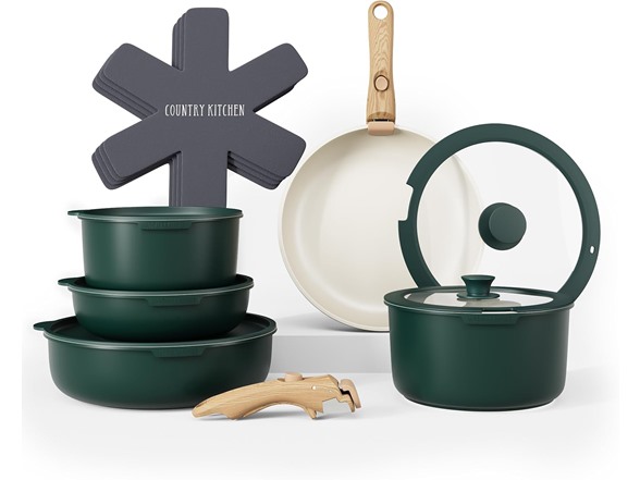 Country Kitchen Cookware Set with Removable Handle - Gallery 4