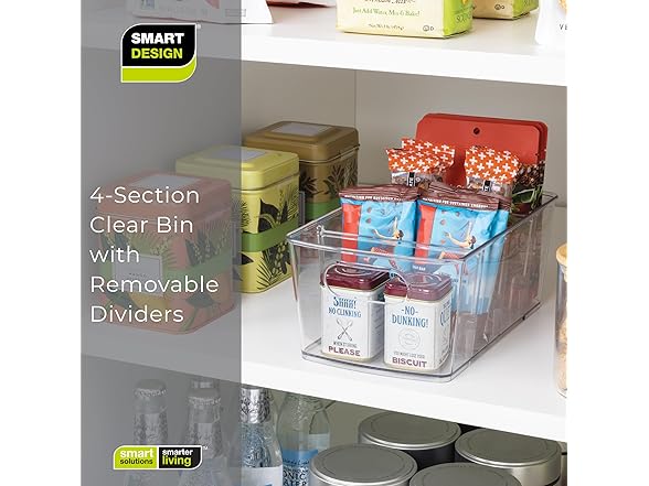Smart Design Bin with Removable Dividers