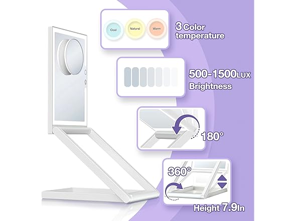 Makeup Mirror with Lights- 3 Color LED