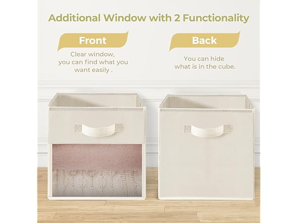 24 Pack Storage Cubes & Organizer Bins Beige