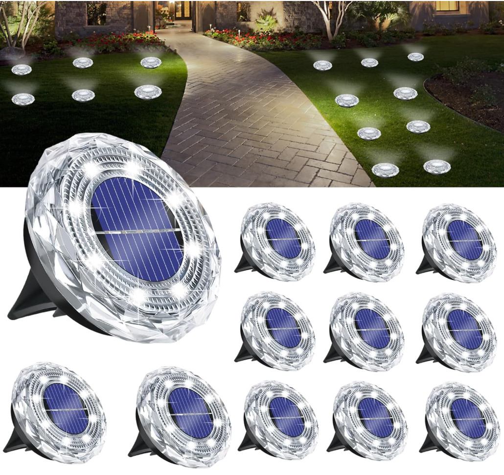 Hakol 12-Pk Solar Ground Light Outdoor Cool White - Gallery 16