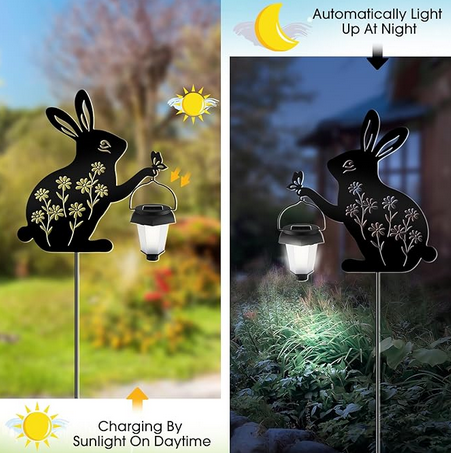 Hakol Bunny Solar Hanging Light – Outdoor Black w Light - Gallery 9