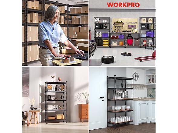 WORKPRO 5-Tier Garage Shelving 36x18x72