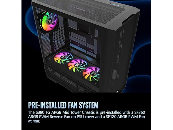 Thermaltake S380 TG ARGB Mid Tower Chassis