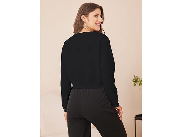 Verdusa Women (S) Basic Long Crew Sweatshirt