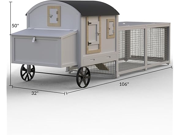 Hipicute Wooden Poultry Cage for 3-5 Chickens, White