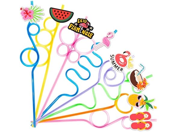 SODWINCO 24 PCS Crazy Straws