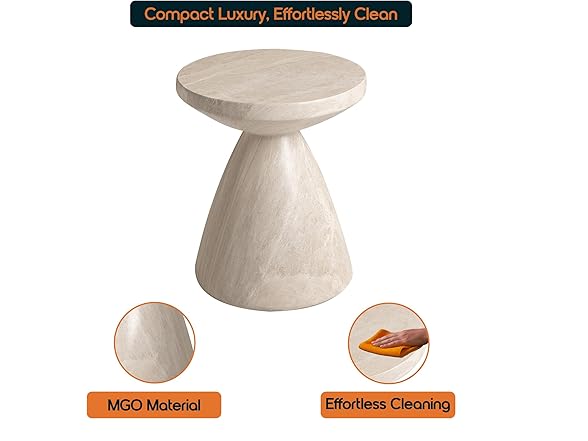 LeisureMod Dune Fiberglass Side Table