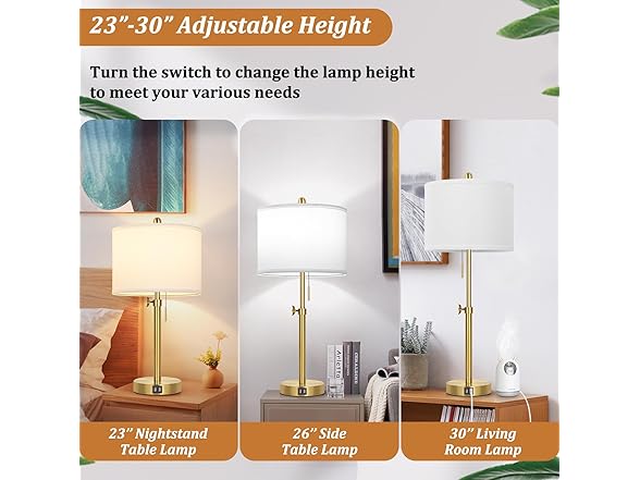 Kondras Table Lamp Set of 2 with 2 USB Ports
