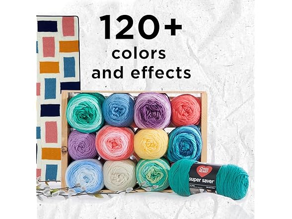RED Heart E300.3972 Super Saver Yarn, Mulberry Mix