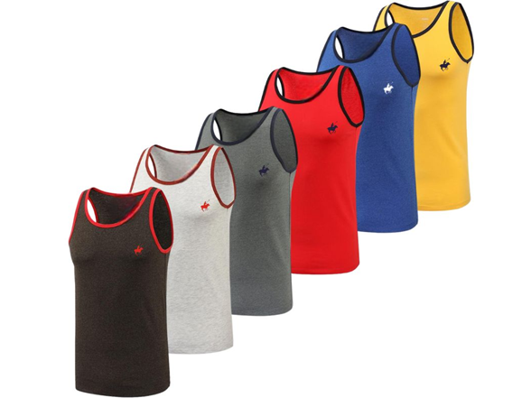 Pacific Polo Club{5PK} Men's Two-Tone Tank Tops